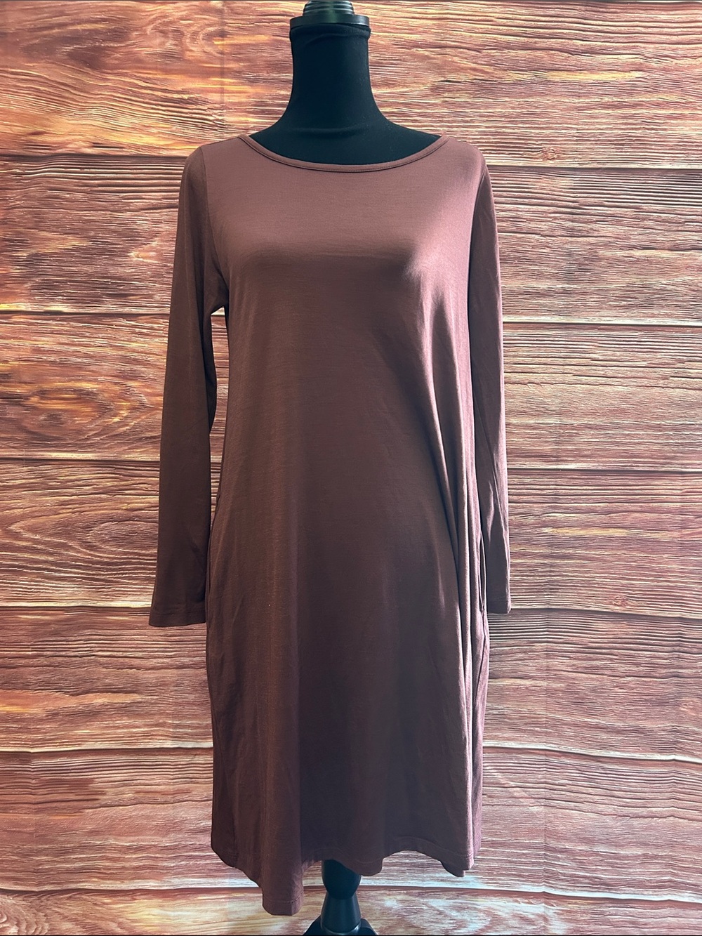 Wool& wine V-Neck Women's Dress | Medium-long